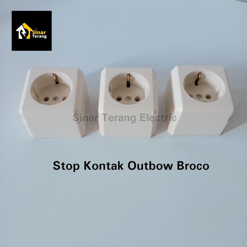 Stop Kontak Outbow Broco / Colokan Listrik 1 Lubang Kotak Outbow