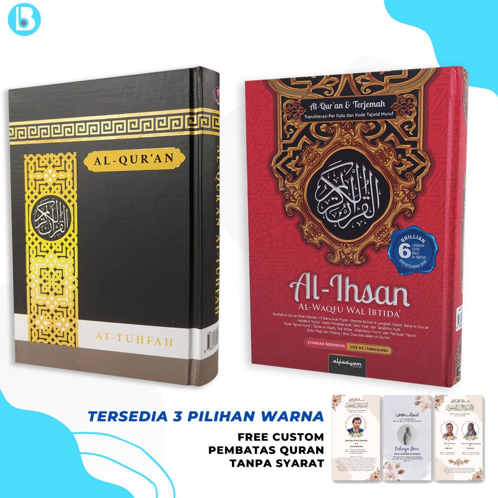 Al quran Wakaf Al quran Tilawah Ukuran Sedang A5 Mushaf At-Tuhfah Tilawah Cover Biru