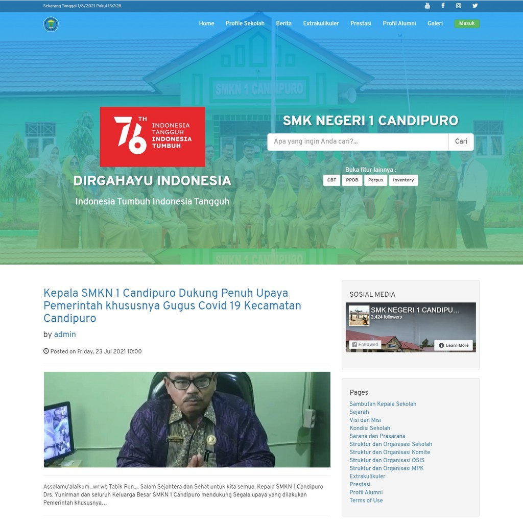 Source Code Web Portal Profile Sekolah Codeigniter 3