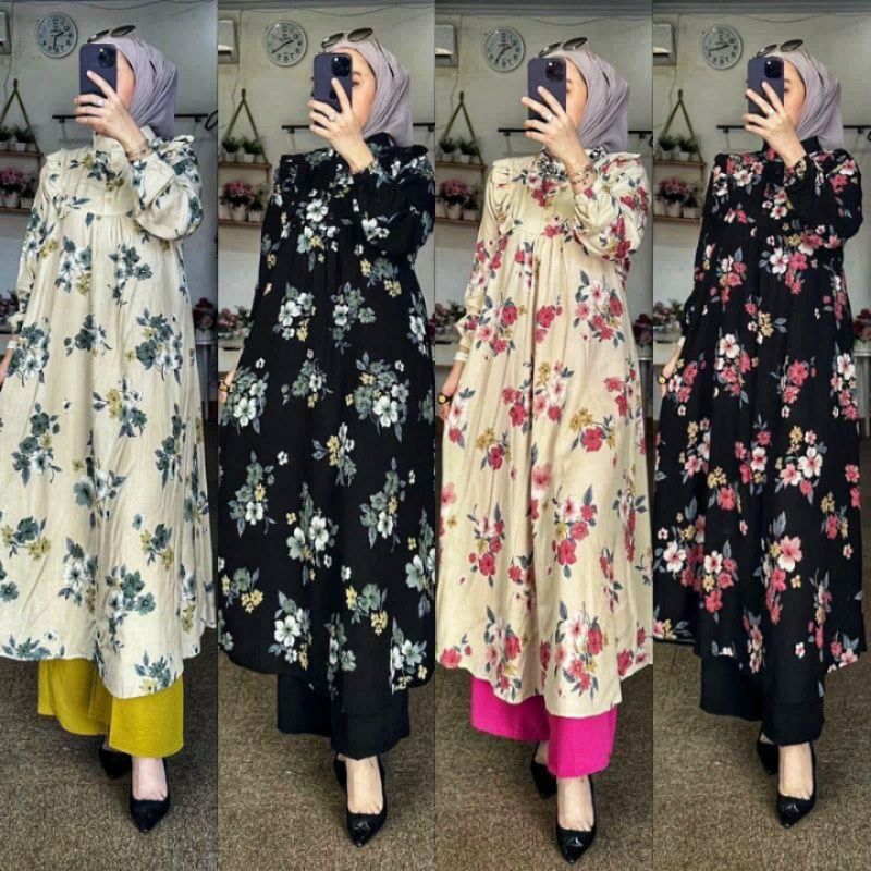 setelan long tunik erina / setelan tunik panjang