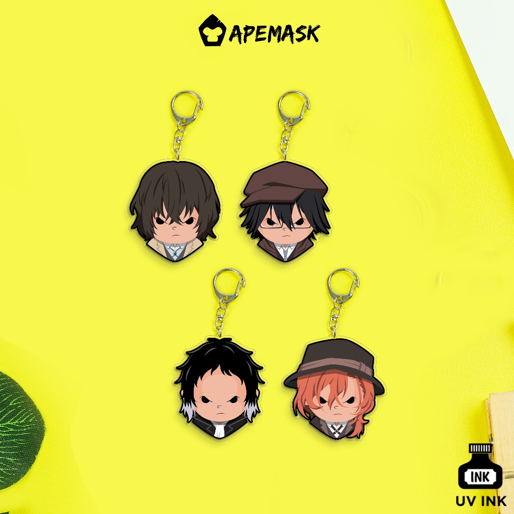 Gantungan Kunci - Keychain Bungo Stray Dogs Dazai, Chuuya, Ranpo, Akutagawa