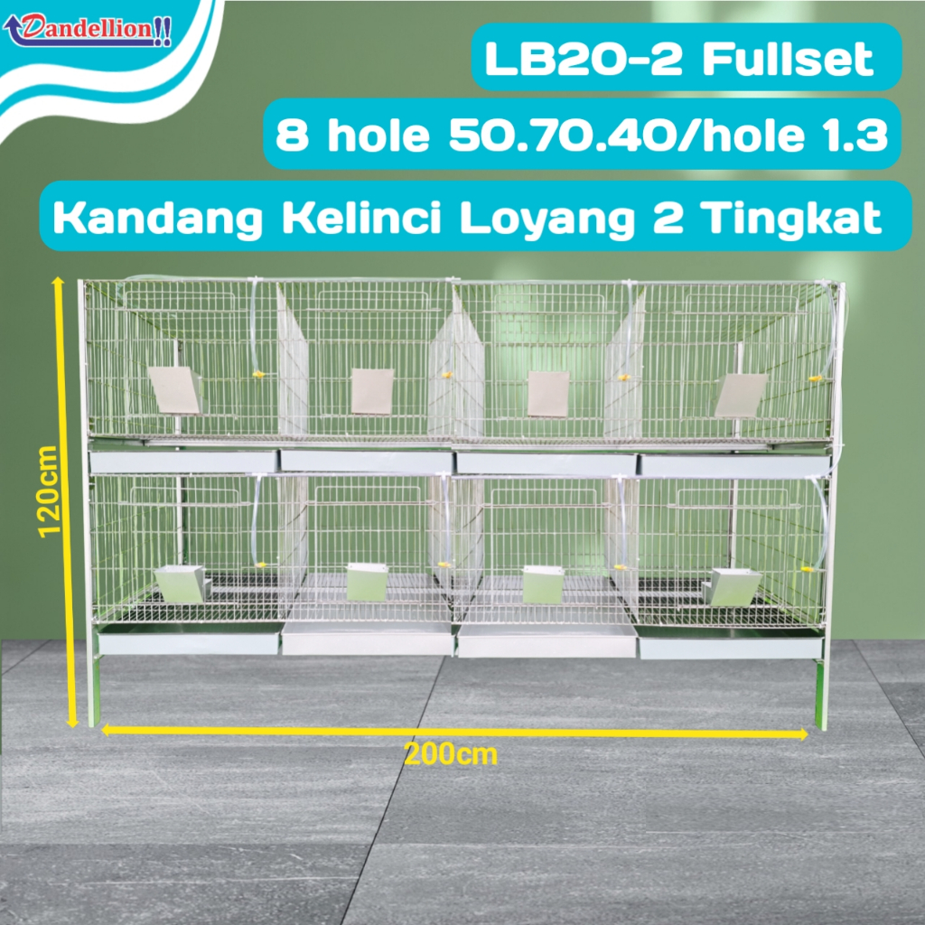 Kandang Hewan peliharaan | Kandang Kelinci Galvanis | Rabbit Cage LB20-2 (2 tingkat) loyang
