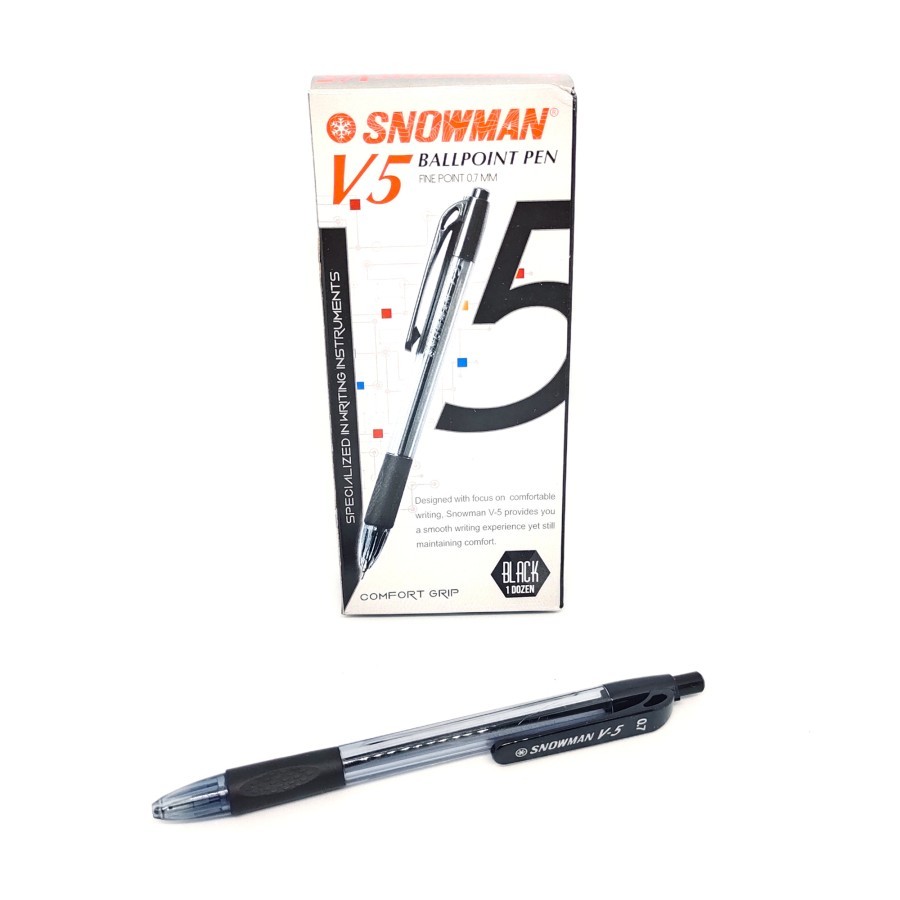 

BOLPOIN / BALLPOINT / PULPEN / PEN SNOWMAN V5 HITAM