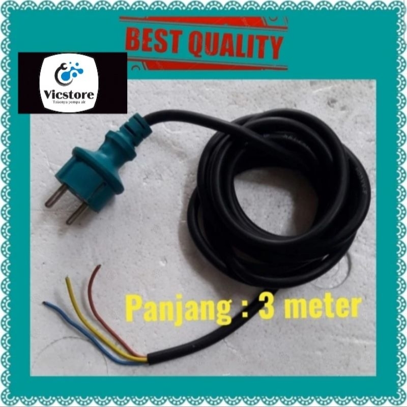 Kabel 3 meter isi 3 colokkan pompa air otomatis grundfos xmp guchi gc shimizu pm 5 ps 135 dab pc dp 