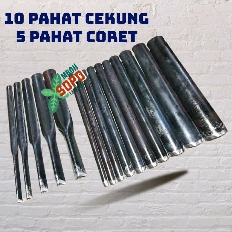 15 Pcs Pahat Ukir Jepara, Pahat Bonsai, Model Pahat Cekung dan Coret