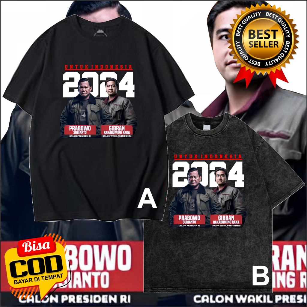 kaos capres prabowo gibran - kaos prabowo presiden - kaos gibran