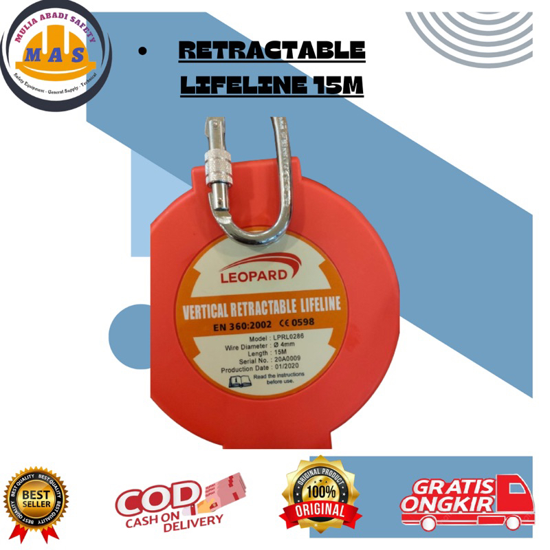 Retractable Life-Line 15m Fall Arresterr Leopard Safety Belt Body Harness / Safety Belt Leopard