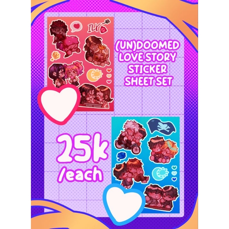 

[cf17 clearance sell] undoomed love story a5 sticker sheets - multifandom