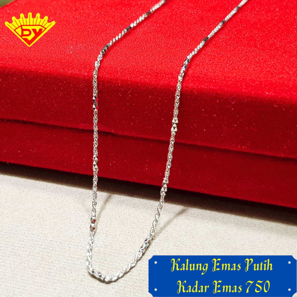 Kalung Rantai Emas Putih 810 Kadar Emas 750