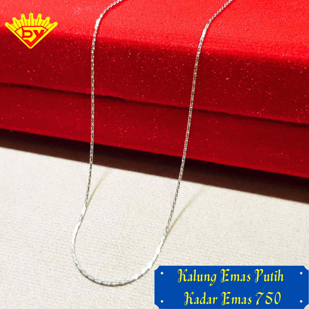 Kalung Rantai Emas Putih 811 Kadar Emas 750