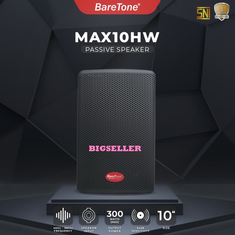 Speaker pasif Baretone Max10HW pasif Max 10HW 10 inch ORIGINAL SEPASANG