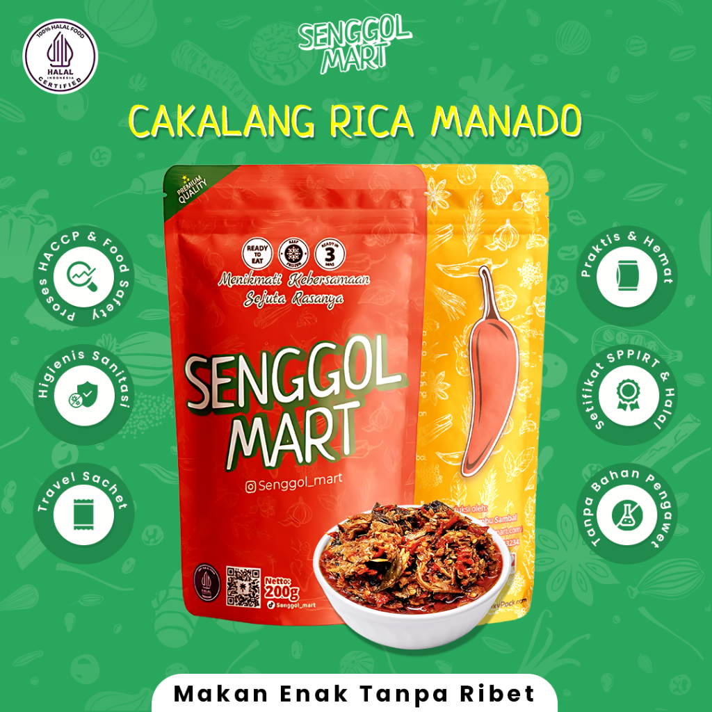 

Makanan Instant Cakalang Fufu Sambal Rica Manado Lauk Makan Kemasan Praktis Halal Siap Makan Ikan Asap Sambel Senggol Mart