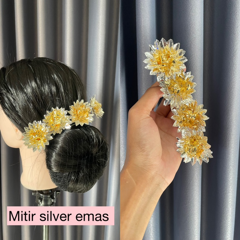 semanggi bali mitir silver emas hiasan rambut hairdo