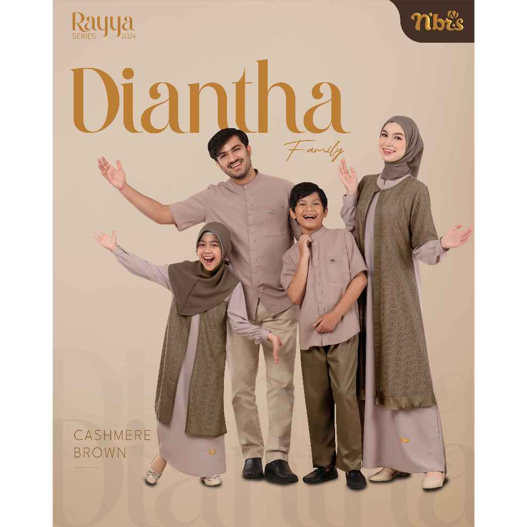 NIBRAS SARIMBIT 2024 RAYYA SERIES DIANTHA FAMILY CASHMERE BROWN BY NBRS FASHION DRESS BAJU BUSANA MU