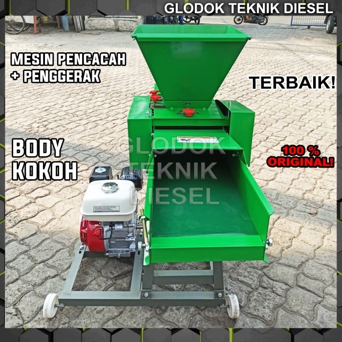 Mesin Pencacah Rumput Kompos Mahkota MCC 6-300 + Diesel Solar TERBAIK