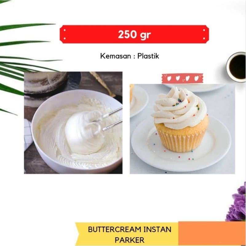 Butter cream siap pakai buttercream instan 250 gr