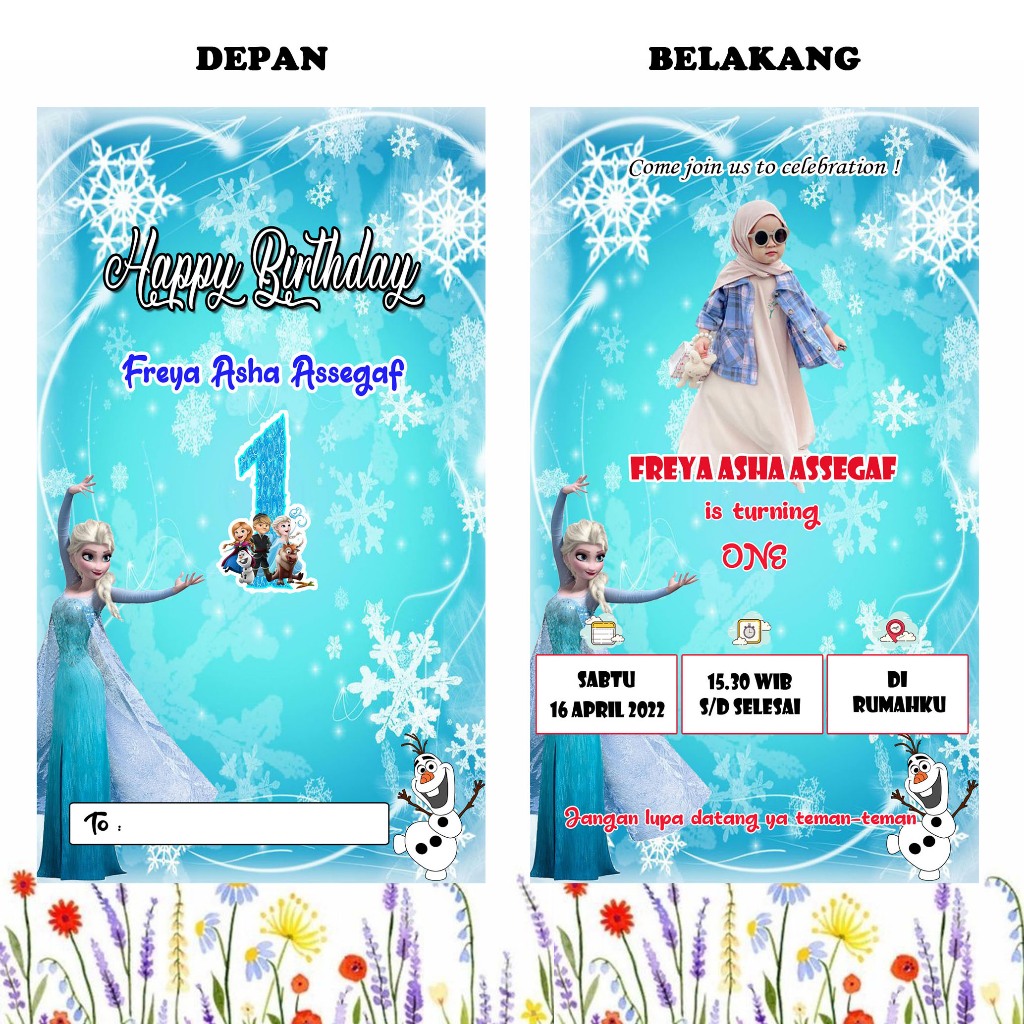 (UNDANGAN ULTAH) /Undangan ulang tahun / undangan ultah / undangan cetak / cetak undangan