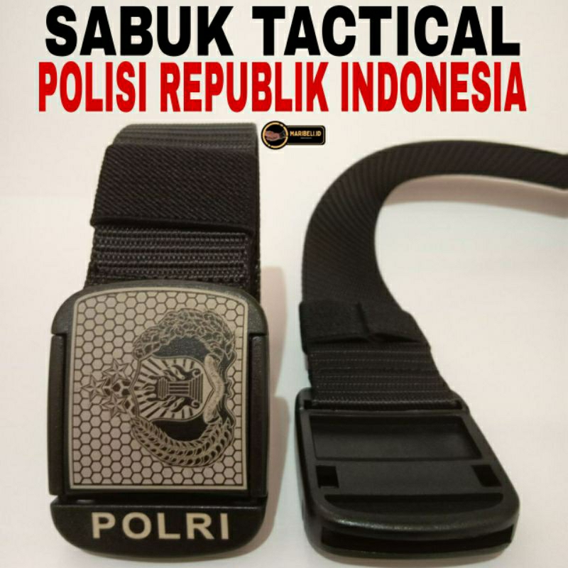 SABUK TACTICAL POLRI IKAT PINGGANG POLRI WARNA HITAM