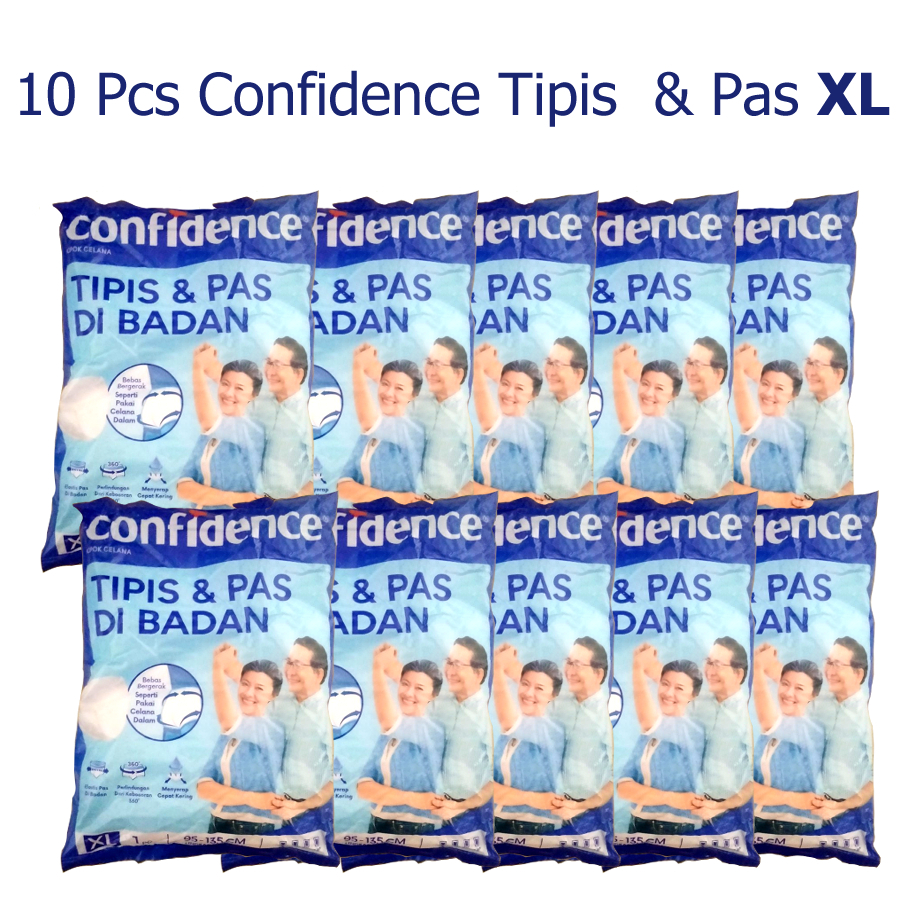 10Pcs Confidence Premium Pants Popok Celana Dewasa 1's XL
