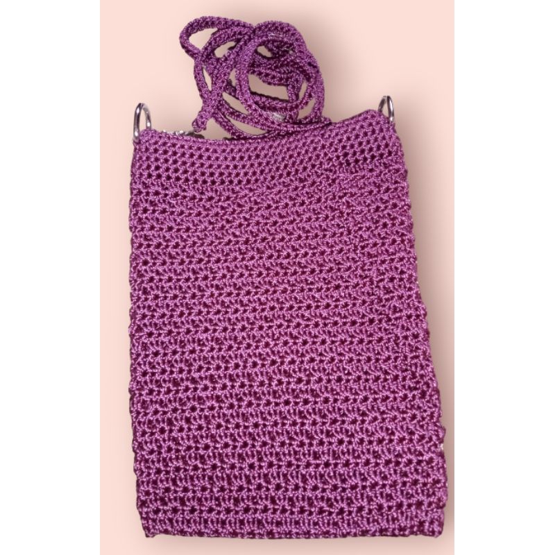 tas hp rajut slempang cantik