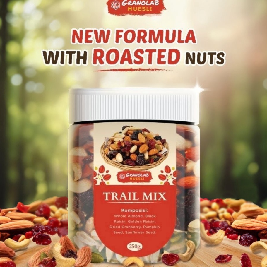

Terlaris Trail Mix 25 gr Granolab Muesli Almond Raisin Cranberry Pumpkin Seed Sunflower Seed