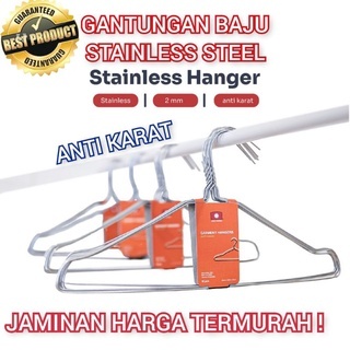 GANTUNGAN HANGER BAJU STAINLESS STEEL TEBAL ANTI KARAT HANGER KAWAT STAINLESS STEEL