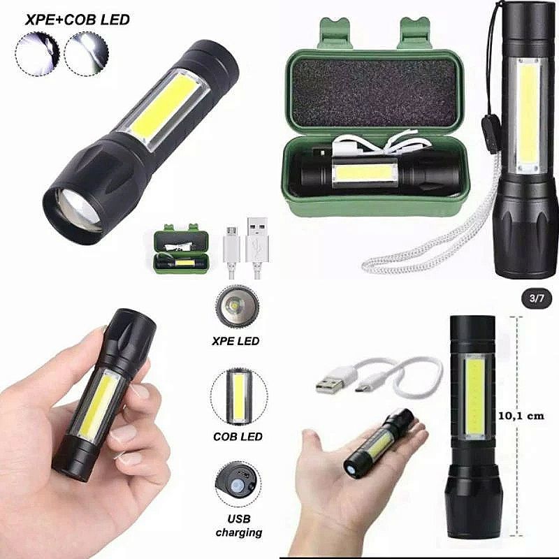 Senter Led Swat Mini senter police original bisa zoom senter cas charger