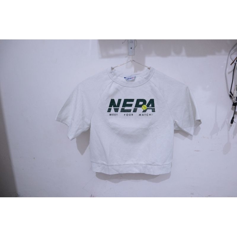 preloved crop top kaos putih merk nepa kids