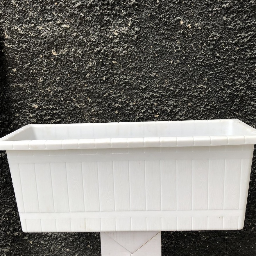 BestSeller Pot Plastik Panjang 6 cm  Tinggi 22 cm Motif Gentong Kayu  PUTIH
