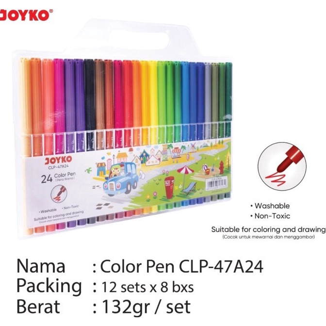 

Readii Stock Color Brush Pen Joyko CLP47A24 24pcs Banyak Dicari