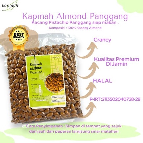 

U84 KACANG ALMOND PANGGANG PREMIUM ROASTED ALMOND Berkah Shopee