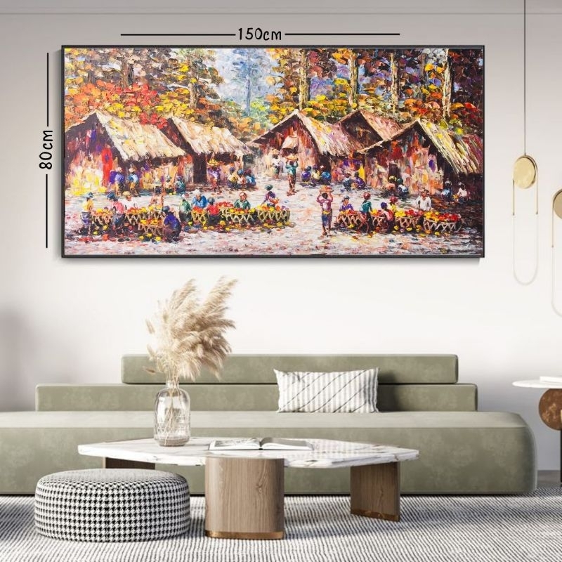 lukisan pasar tradisional bali