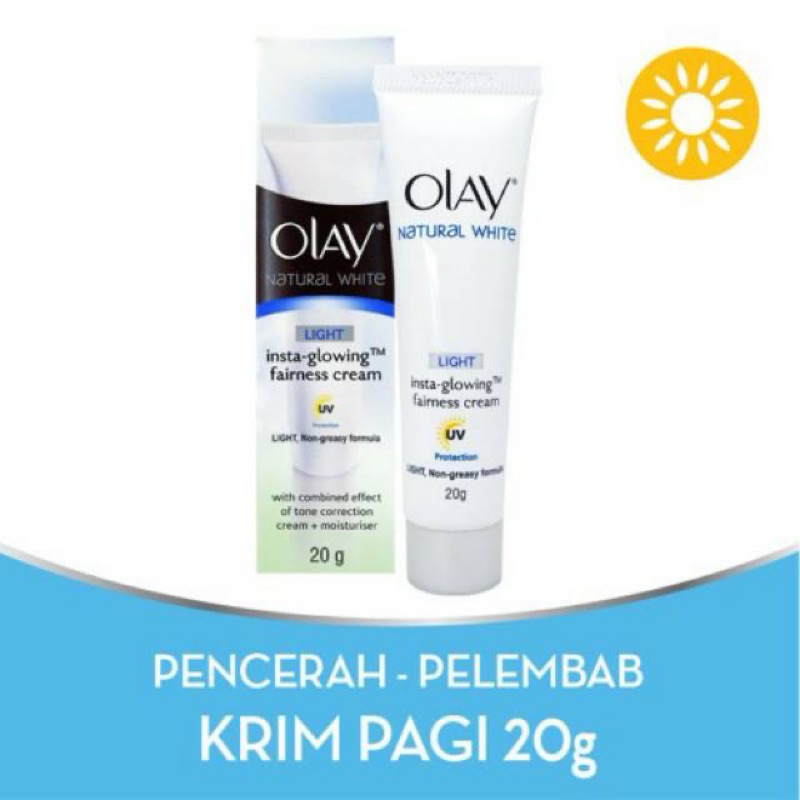 OLAY NATURAL WHITE INSTA GLOW FAIRNESS CREAM UV 20G - OLAY UV NATURAL WHITE