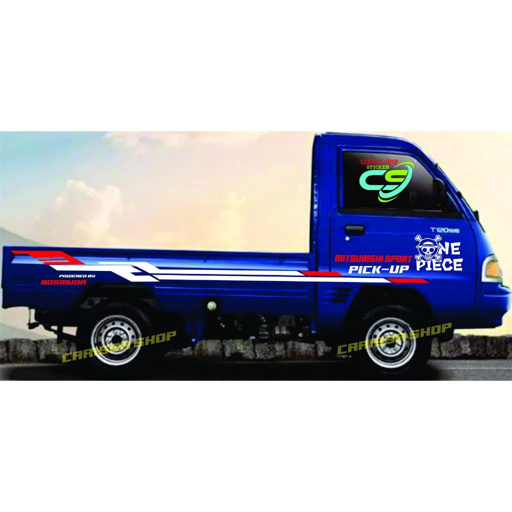 Promo stiker mobil pickup mitsubishi t120ss Stiker onepiece stiker Striping Mobil Pickup
