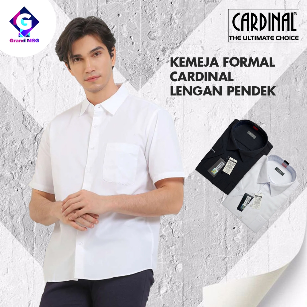 CARDINAL Kemeja Pria REGULAR Lengan Pendek Original Polos Baju Atasan Kerja Cowo Kardinal Formal Hem