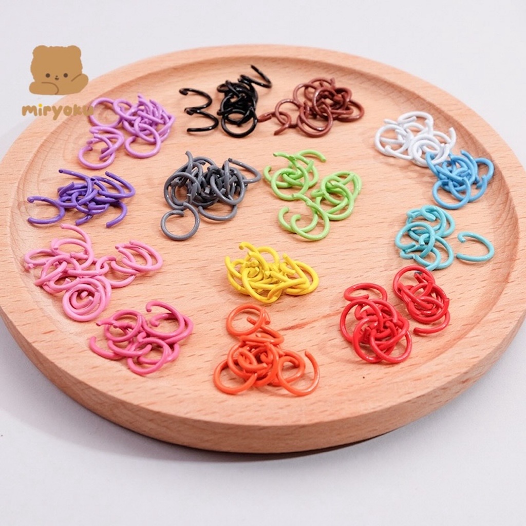Jump Ring Warna Warni Ring Bulat Jumper Konektor Split Bahan Besi Aksesoris DIY