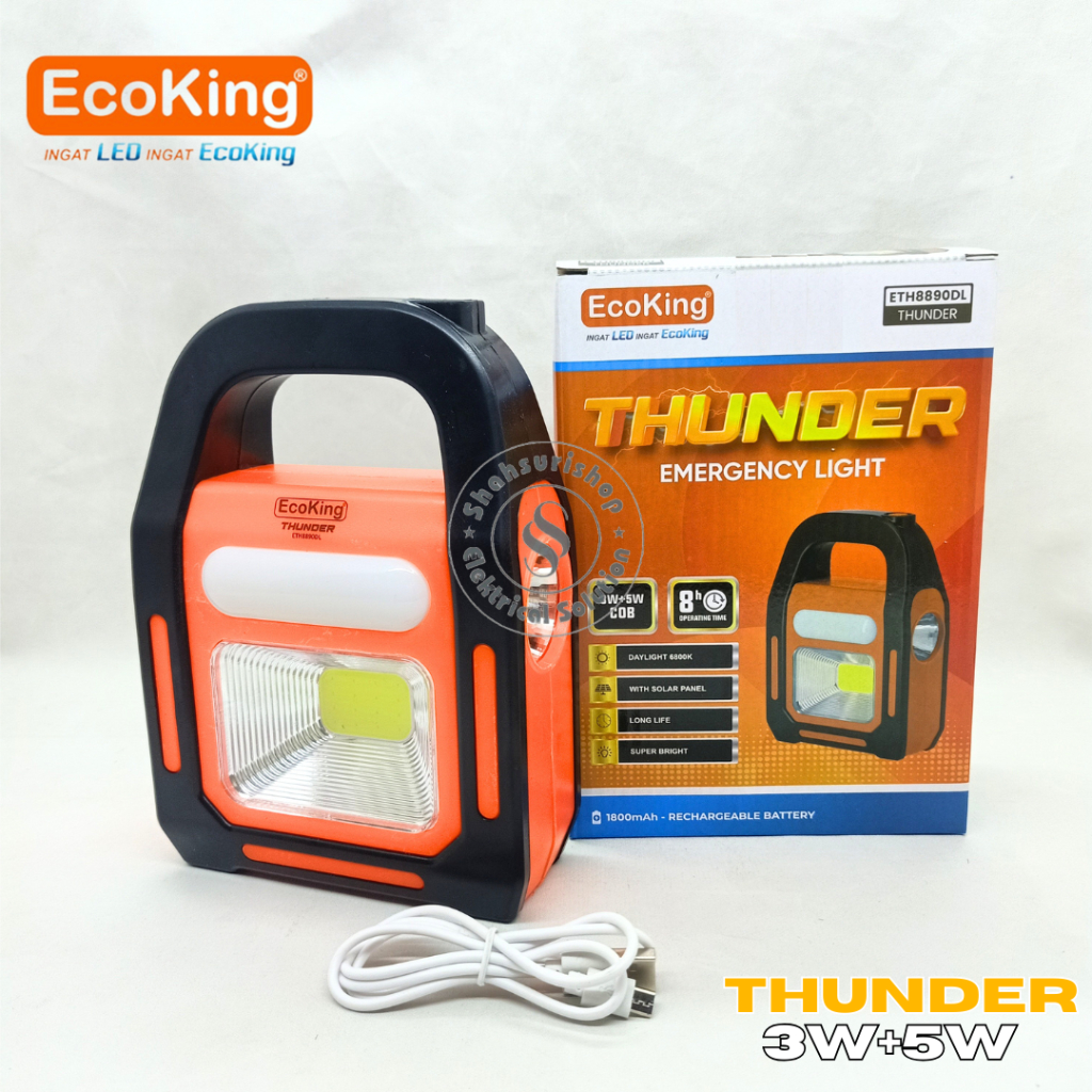 ECOKING LAMPU THUNDER EMERGENCY LIGHT 3W+5W