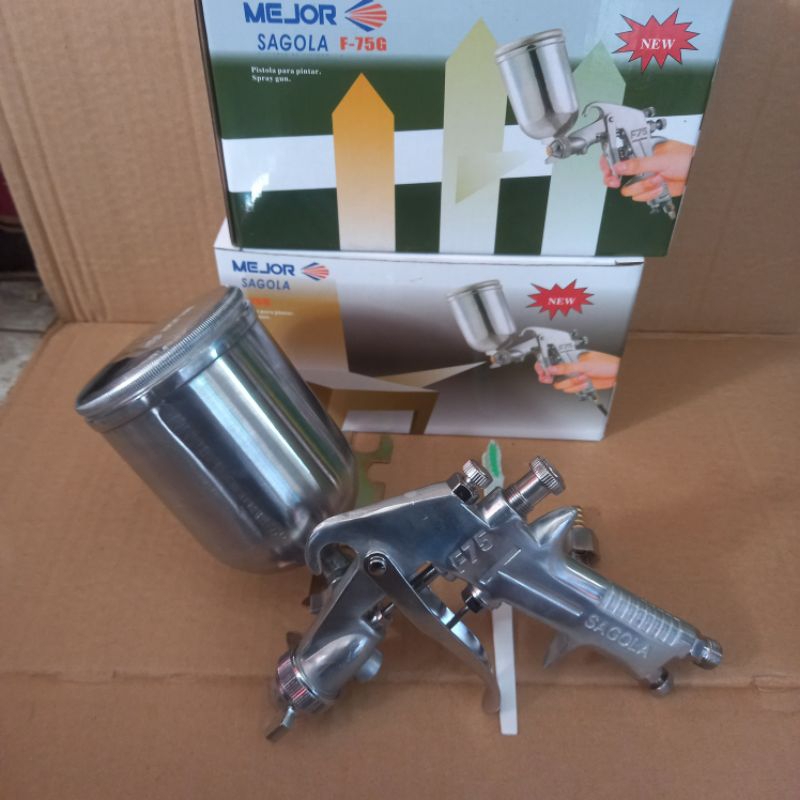 SPET SAGOLA / SPRAY GUN F75 TABUNG ATAS SAGOLA MEJOR