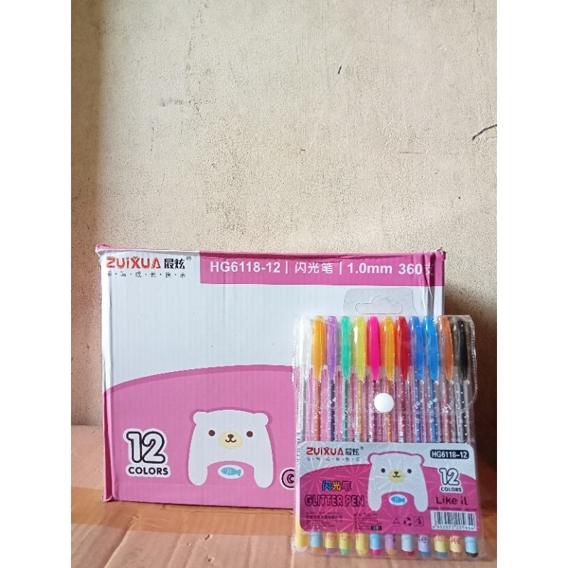 

PULPEN GLITER 12 WARNA ZUIXUA HG6118-12