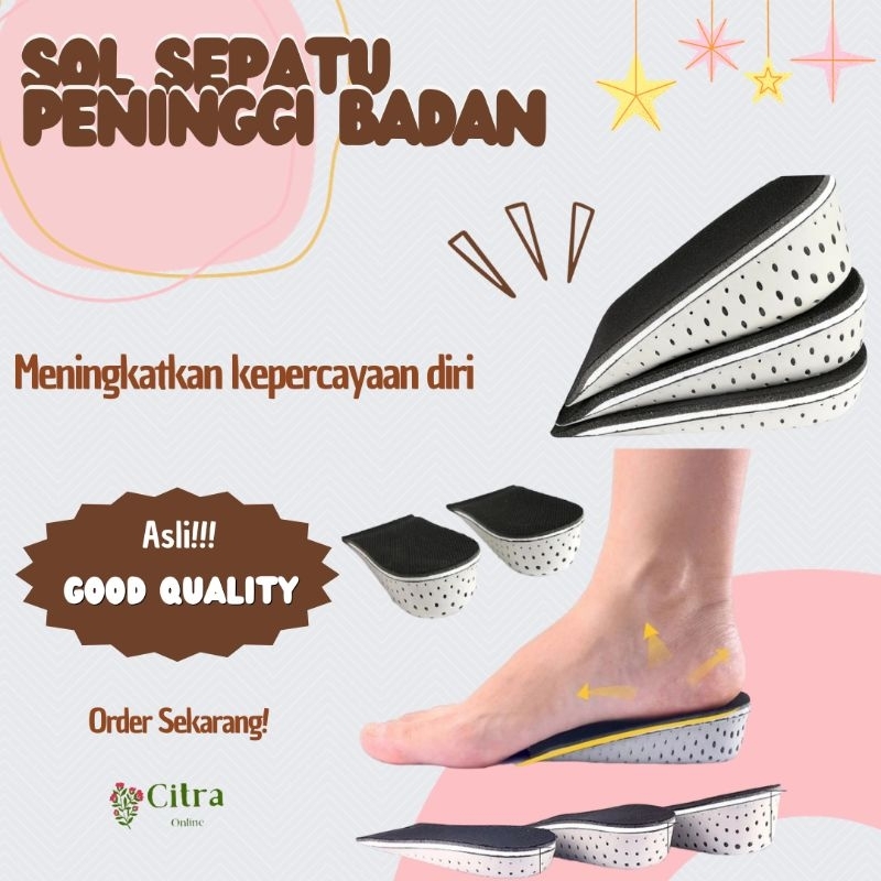 SOL SEPATU INSOLE ALAS SEPATU PENINGGI PENAMBAH TINGGI BADAN