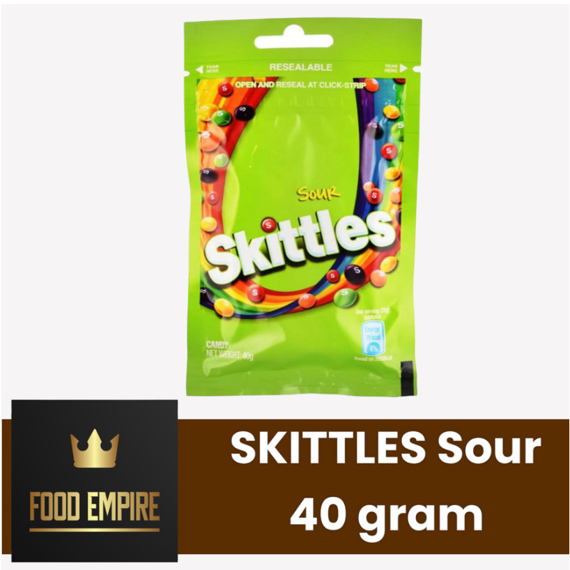 

SKITTLES SOUR Candy 40 gram | Permen Asam Skittle