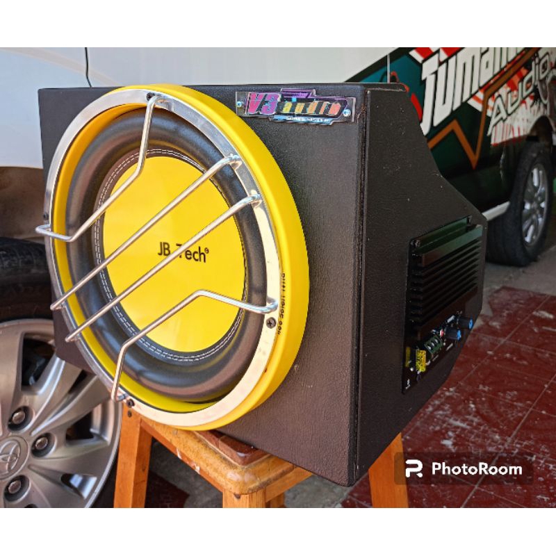 AUDIO MOBIL/SUBWOOFER AKTIF JB TECH 12INCH DOUBLE COIL TERPASANG POWER MONOBLOCK KHUSUS GRANMAX NEW 