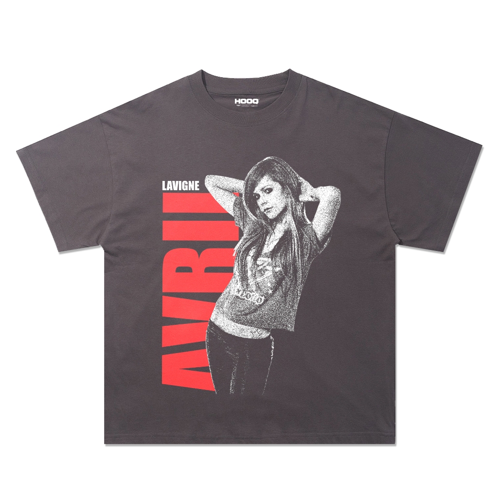 Kaos Avril Lavigne Oversize VIntage Colour Dark Grey White Avril Lavigne shirt