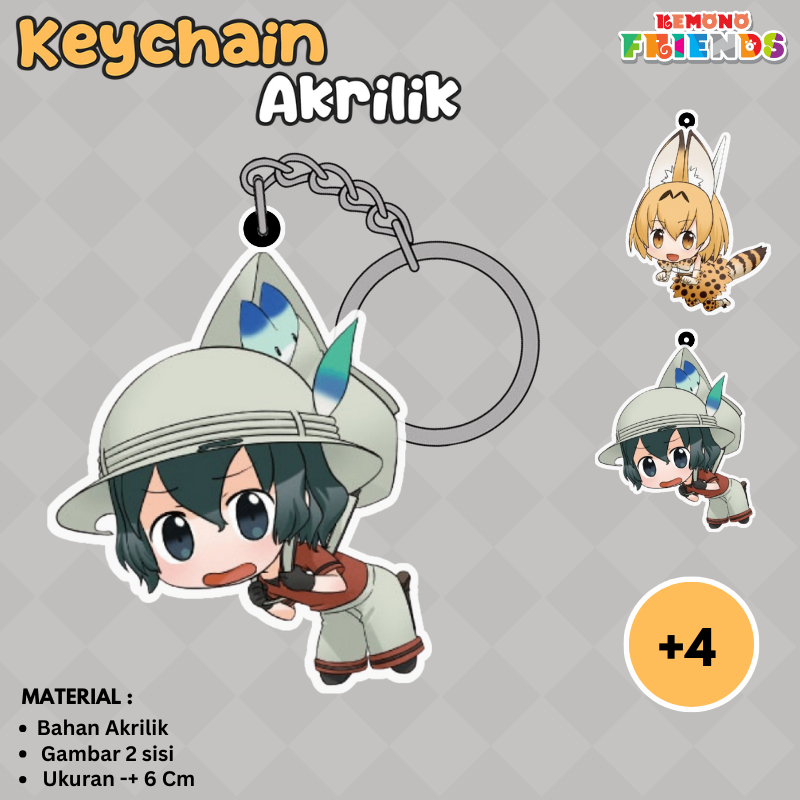 [Kemono Friends] Gantungan kunci & strap handphone full akrilik versi Kaban karakter anime Kemono Fr