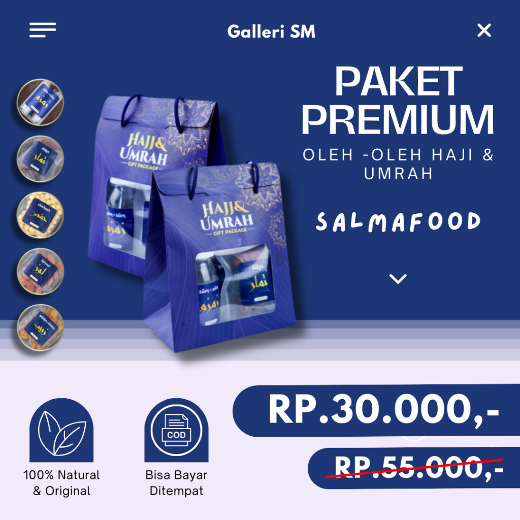 

Paket Premium Oleh Oleh Haji & Umrah Salmafood Kurma Kacang Arab Kismis Zamzam Almond Hampers Ori
