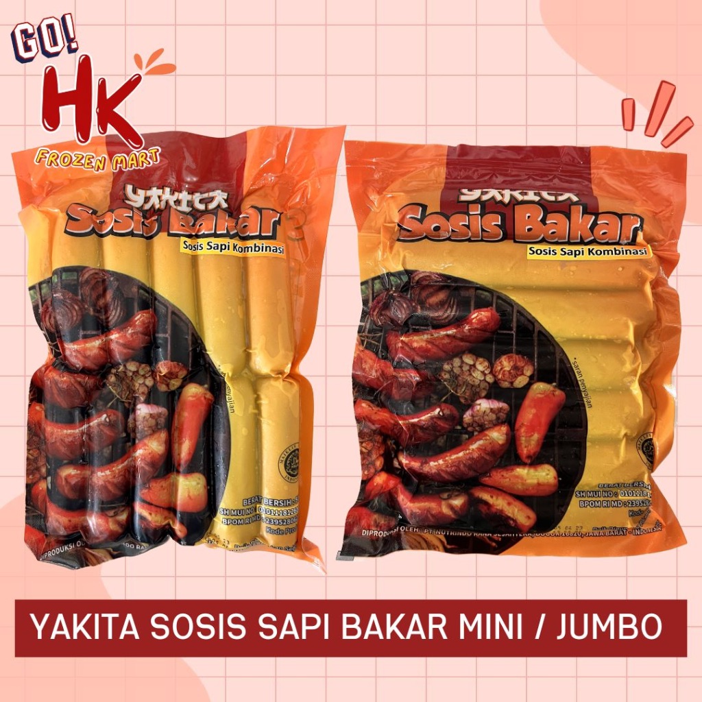 

Yakita Sosis Sapi Bakar Mini isi 11 & Jumbo isi 7 | beef chicken sausage termurah HK Frozen Mart