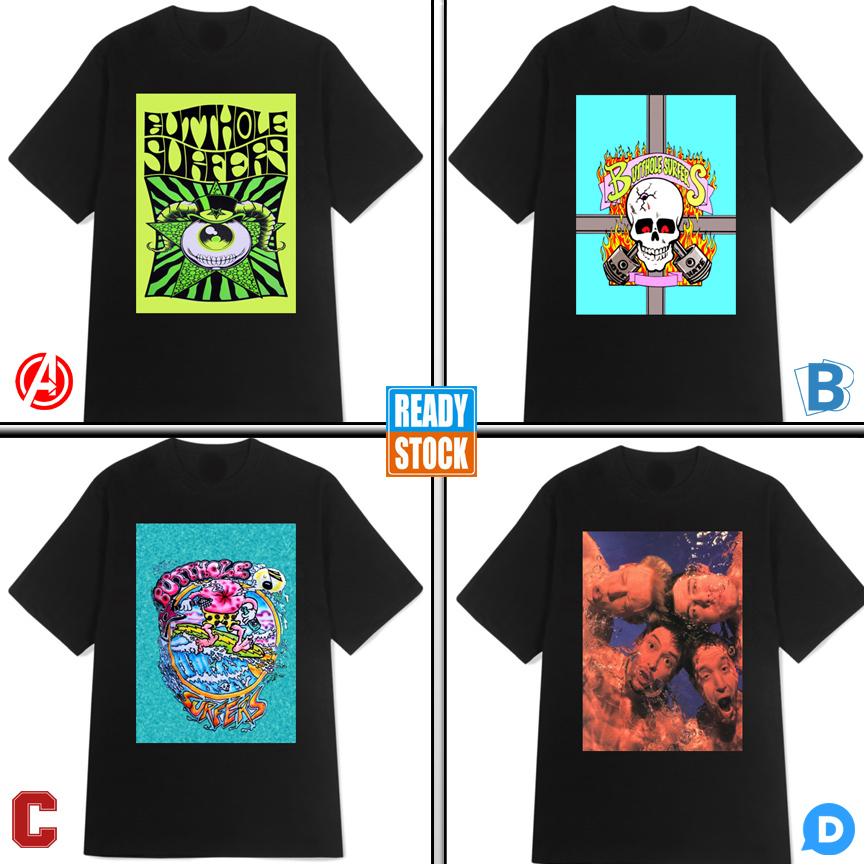 Kaos Butthole Surfers Tshirt 100% Cotton