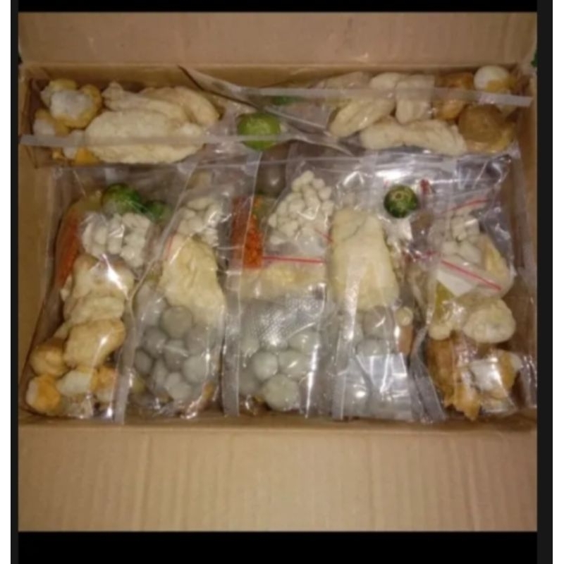 

paket mix 5 bungkus seblak kumplit 5 bungkus bakso aci