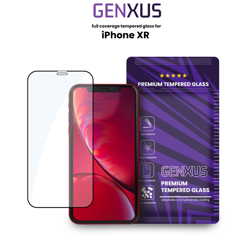 Genxus 5D Anti Gores Tempered Glass for iPhone XR Fullcover Screen Glass 15 14 13 12 11 PRO MAX X XS