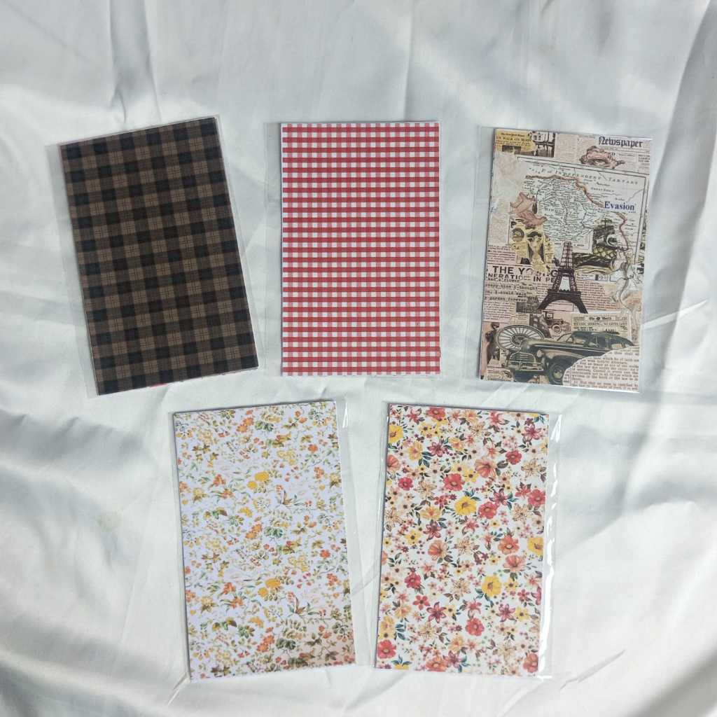 

[paww.craft] 6pcs Vintage Paper pack deco untuk journaling / Journal kit mini background / dekorasi memo sidoarjo